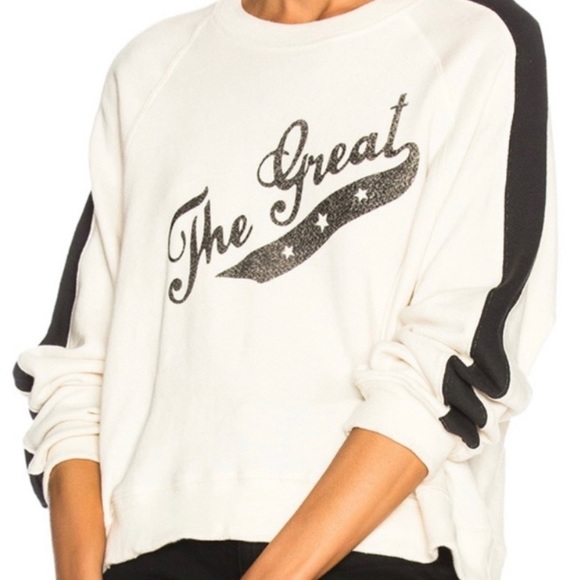 THE GREAT. Tops - The Great. Script Cropped Sweatshirt